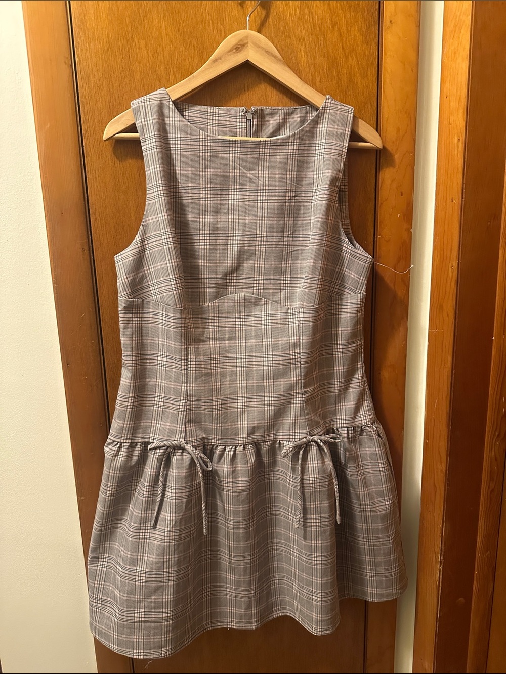 love, Fire Plaid Sleeveless Drop-Waist Dress